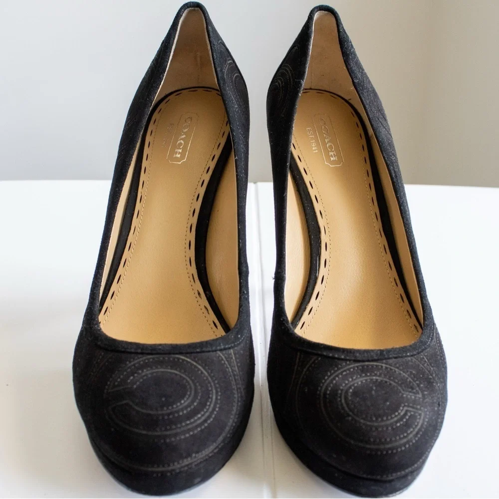 COACH Brigett Pumps Signature C Stylish Black High Heel Women’s Pumps Size 9.5 - Picture 9 of 11